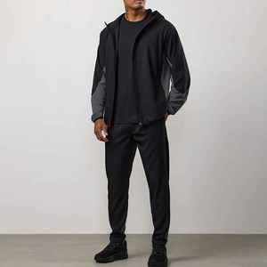 Veste coupe-vent d'hiver pour homme, légère, vintage, sportive, respirante, avec fermeture éclair, couleur noir gris, tricotée, pour l'extérieur, vente en gros - Product Image 6