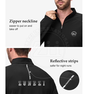 Fabrication en usine sur mesure – Sweat-shirt homme à logo imprimé surdimensionné, demi-zip 1/4, respirant, léger, grande taille, manches longues, coupe ajustée - Product Image 4