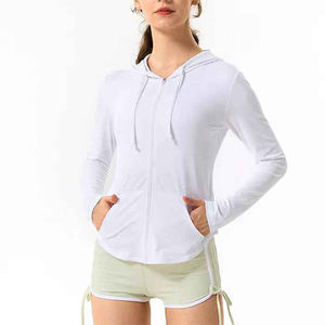 Veste de sport en plein air pour femmes, vêtements d'entraînement, de course, de Yoga, à manches longues, fermeture éclair complète, sweat à capuche pour femmes - Product Image 1