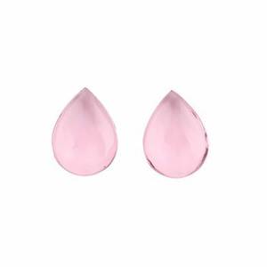 Wholesale Quality 12x16mm Smooth Pear Baby <b>Pink</b> Quartz Briolette Loose Gemstone <b>Necklace</b> & Earrings Set for Jewelry Making - Product Image 2