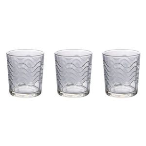 Set di 3 Bicchieri Leggeri da 270ml in Vetro con Design a Onde - Product Image 1