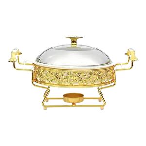 Pot de service en métal Serveur de nourriture en métal en vert Design personnalisé avec bols Vente en gros Casserole Réchauffeur de nourriture en gros - Product Image 4