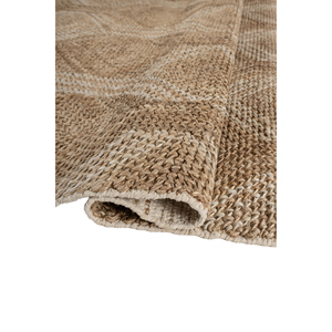 Tapis en jute et chanvre à motif géométrique beige-brun Nomadic Threads PDJT-225, tissage plat, pour la maison, la chambre, le salon, le couloir, forme rectangulaire - Product Image 2