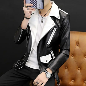 Chaqueta de cuero de alta calidad Premium con capucha de piel Chaqueta de motorista de cuero puro original de calidad Premium para hombres - Product Image 2