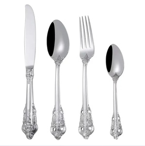 hot sale Luxury Stainless Steel wedding <b>black</b> plated <b>Cutlery</b> with handle flatware spoon and fork <b>set</b> safe and healthy - Product Image 6