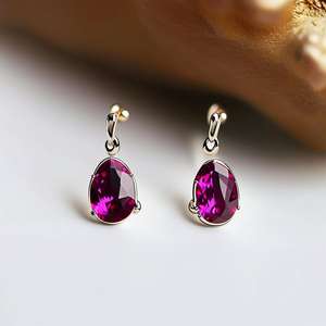 Boucles d'oreilles en argent sterling 925 faites à la main en tourmaline rose avec pierres précieuses à la mode pour les femmes - Product Image 5