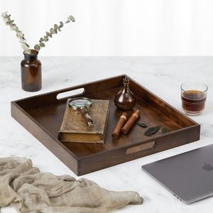 Top Selling Wooden Tray <b>Set</b> in Deep Brown Color With <b>Square</b> Shape and Elegant Design Perfect for Serving and Displaying - Product Image 4