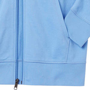 Top Design à la mode couleur bleu clair surdimensionné sweats à capuche pour hommes Logo imprimé personnalisé 100% coton tissu fermeture éclair Style sweats à capuche respirants - Product Image 6
