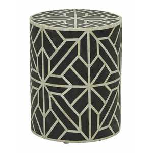 Mesa auxiliar de madera de diseño moderno con incrustaciones de hueso MOQ bajo 25 piezas Luxury Living 2025 para el hogar Muebles de sala de estar de lujo - Product Image 1