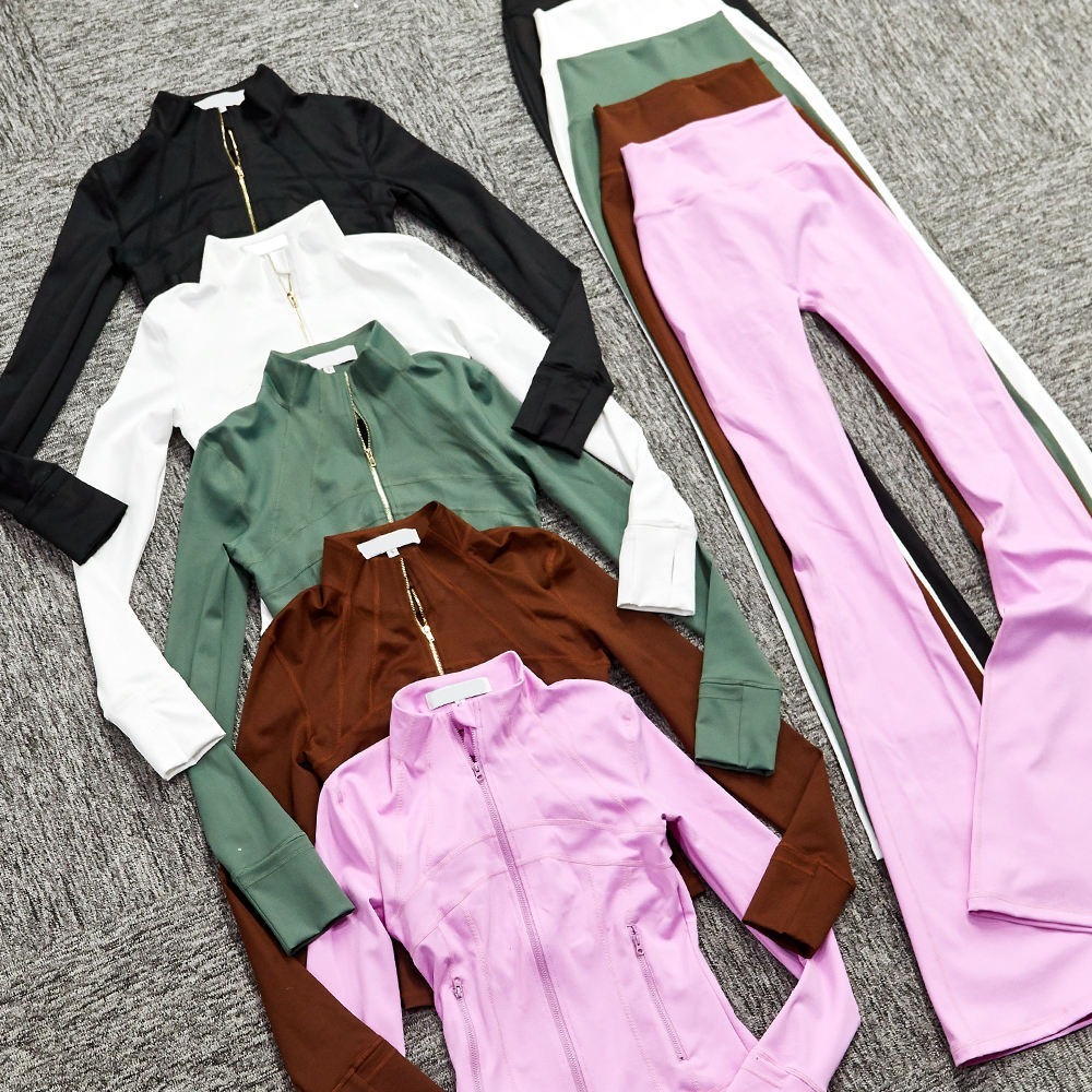 Tall Girl Active Wear Yoga Jacket Women 2 Pieces Pants Sets Fitness Gym Loungewear Women Clothing Yoga Set