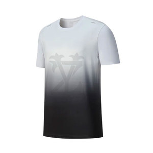 Camiseta de gimnasio de punto para hombre con estampado de pantalla personalizado de alta elasticidad Tie Dye, ropa de calle de moda, camisas de manga corta - Product Image 2