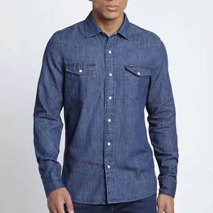 Camisa de Mezclilla Entallada y Elegante para Hombre, Camisa Retro de Calle, Camisa de Mezclilla Informal para Hombre, Camisa Cómoda para el Trabajo y Fiestas - Product Image 1