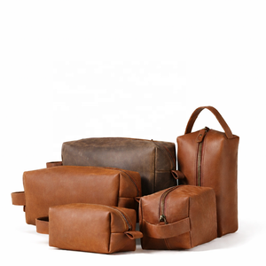 Hot Sale Custom Logo Zipper Leather <b>Wash</b> <b>Bag</b> <b>for</b> <b>Travel</b> <b>Bag</b> High Quality Waterproof Eco-Friendly <b>for</b> Men - Product Image 1