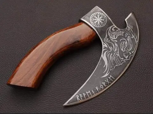 Couteau à pizza en acier au carbone de qualité industrielle de Steel Craft International, manche en bois antidérapant, résistant au four, pour une coupe parfaite, tête de hache - Product Image 5