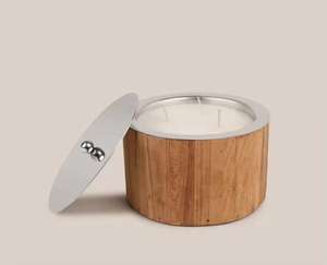 Bougeoir pilier en bois et métal naturel fait à la main pour Noël, Pâques et anniversaire, utilisation de bougies T Light - Product Image 1