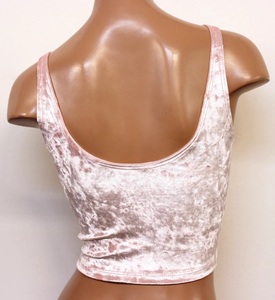 Débardeur de sport OEM en velours écrasé rose pour femmes, séchage rapide, respirant, sans couture, soutien-gorge de sport en spandex XL, dernier motif imprimé à la mode - Product Image 4