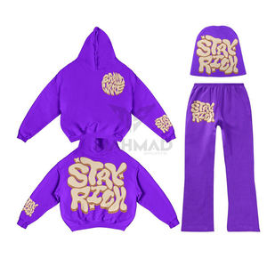 Manufacturer Custom Sweatsuit <b>Plain</b> Puff Printing <b>Tracksuit</b> Cotton Tech Fleece <b>Tracksuits</b> 2 Pieces Hoodie and Sweatpants Sets - Product Image 5