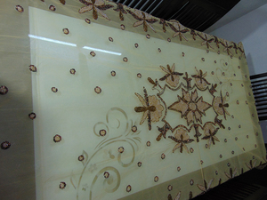 Handmade Golden Embroidered 6-Seater Dining Table Cover Elegant Luxury <b>Tablecloth</b> for Living or Dining Room Decor - Product Image 6