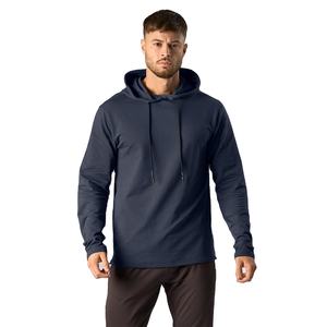Sudadera con capucha informal azul marino para hombre, bordado jersey de lana de algodón 100% ecológico de ganchillo de ajuste Regular, moda Otoño Invierno - Product Image 1