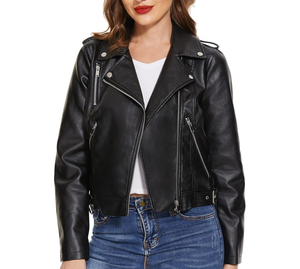 Low Price Trendy Winter <b>Women</b> Genuine Leather <b>Jacket</b> Custom Logo Breathable Spandex Lining Factory Made Customized Design - Product Image 1