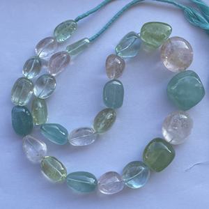 10mm 20mm Naturel Multi Aigue-Marine Pierre Lisse Tumble Pierres Précieuses Perles Brin En Gros Collier Fine Haut De Gamme Bijoux En Ligne DIY - Product Image 3