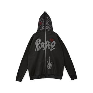 Sweats à capuche imprimés bouffants personnalisés avec fermeture éclair complète Impression 3D surdimensionnée pour hommes Respirant 100% coton Sweats à capuche et sweat-shirts pour hommes - Product Image 1