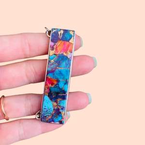 Navajo Sterling Silver & Pink Dream Mohave Bar Collar firmado Declaración Collar Diseño tribal Joyería de plata hecha a mano - Product Image 1