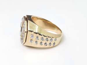 Bague en diamant Moissanite de forme ronde Hip Hop Iced Out Bijoux de coupe ronde Bagues pour hommes en argent sterling 925 - Product Image 2