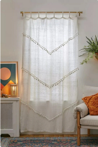 Cortinas de estilo bohemio de algodón sólido hechas a mano indias con borlas, decoración de puerta de ventana a prueba de polvo para hogar y Hotel - Product Image 2