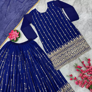 DESIGNER PARTY WEAR <b>KURTI</b> AND SARARA WITH FANCY DUPPATA - Product Image 2