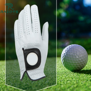 Guantes de golf de dedo completo personalizados de alta calidad % transpirable Cabretta cuero antideslizante impermeable OEM protección UV para deportes - Product Image 2