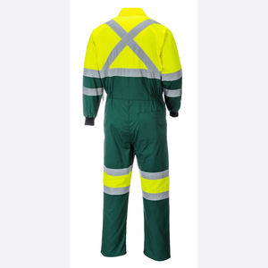 OEM Adjustable Premium quality Flame Retardant 1 piece double color FR Cotton Fabric FR reflective strips Customized coverall - Product Image 6