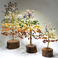MUNTAHA AGATE Arbre de Feng Shui en pierres précieuses naturelles, fait main, pour les sept chakras, qualité supérieure 700, décoration d'intérieur portable