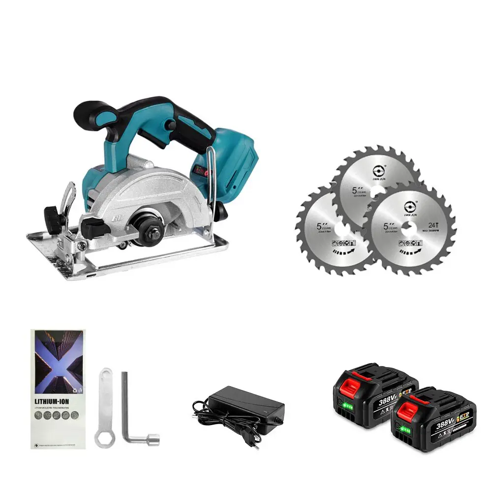 High quality Brushless wood cutting machine woodworking tools cordless 5 inch circular saw table battery powered circular saw