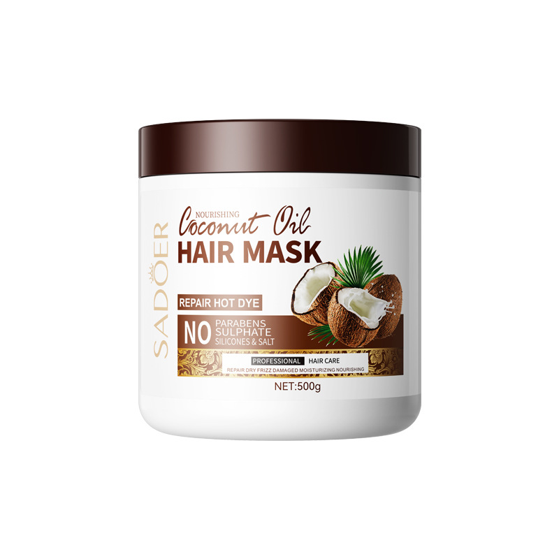 Commercio all'ingrosso fabbrica capelli secchi danneggiati trattamento per capelli alla cheratina Coconut Extrect Repair 500ml Smooth Shine Glossy Strong Hair Mask