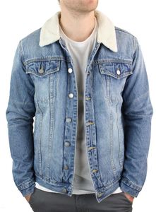 Tùy chỉnh thực hiện chất lượng cao của nam giới denim áo khoác với Sherpa lông bên trong tùy chỉnh thiết kế denim áo khoác cho nam giới của - Product Image 6