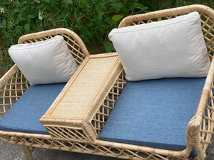 Canapé de salon design simple en rotin et bambou - Product Image 6