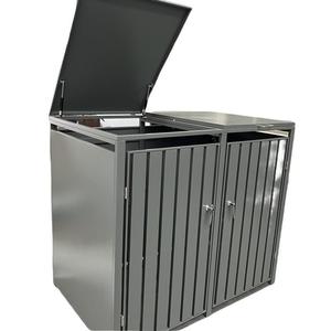 Couvercle de <span class=keywords><strong>poubelle</strong></span> à roulettes en métal Couvercle de <span class=keywords><strong>poubelle</strong></span> en métal <span class=keywords><strong>pour</strong></span> jardin et l'<span class=keywords><strong>extérieur</strong></span> avec porte verrouillable - Product Image 6