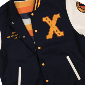 Blouson aviateur en laine vintage personnalisé pour hommes, universitaire, baseball, style letterman, col montant brodé, hiver patchwork - Product Image 3