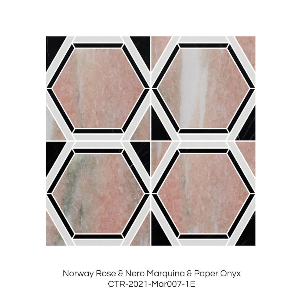 Rosa norvegese e Nero Marquina e Onice di carta