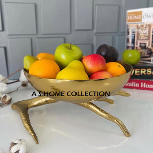 Bol de service de forme ronde en acier inoxydable de qualité de luxe Nouveau design avec poignée en feuille d'aluminium doré pour servir du chocolat - Product Image 6