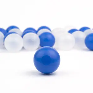 Bola hueca de plástico, esfera flotante azul, tamaño personalizado, 15mm, 20mm, PVDF, UE, venta al por mayor