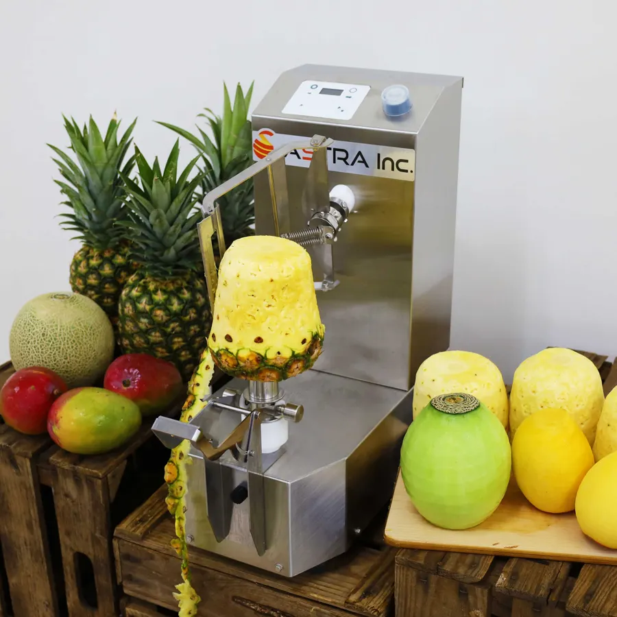 Japon kaliteli yüksek hızlı verimli ASTRA ticari endüstriyel paslanmaz ananas mango kavun soyucu