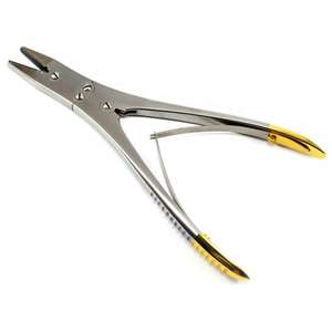 Instrumentos ortopédicos manuales de acero inoxidable, alicates rectos de punta plana de 18cm, alicates de sujeción de alambre de extracción de Punta TC estándar-MOL - Product Image 6