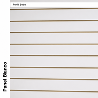 Panneaux de mur à lattes renforcés blancs de 19 mm fabriqués en Espagne par VIMASLAT, inserts en aluminium beige de 1,2 mm, surface en mélamine, aluminium haute densité
