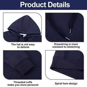 Sweat-shirt uni pour homme, vente chaude, logo personnalisé, thermique, manches longues, design tendance, vêtements d'hiver, streetwear de haute qualité, 100% coton - Product Image 6