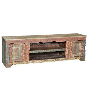 Meubles de meuble TV au Design Antique en bois, fer coloré recyclé et finition rustique pour usage domestique et industriel - Product Image 3