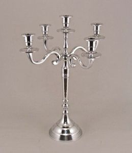 Vente chaude Vintage Nouvelle Arrivée Métal Aluminium Candélabre 5 Bras Bougeoir Taille Personnalisée Argent Fini De Table De Mariage - Product Image 2