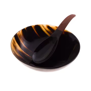 Cuencos de cuerno de búfalo natural cuentan con formas ovaladas y redondas modernas, cuencos rituales de 2025 platos para servir incienso y difuminar. - Product Image 2