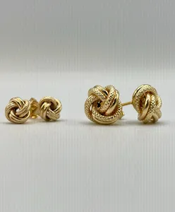 Estilo Vintage para mujer, chapado en oro de 18 quilates, sin diamantes, joyería hecha a mano, pendientes de oro macizo para mujer - Product Image 3